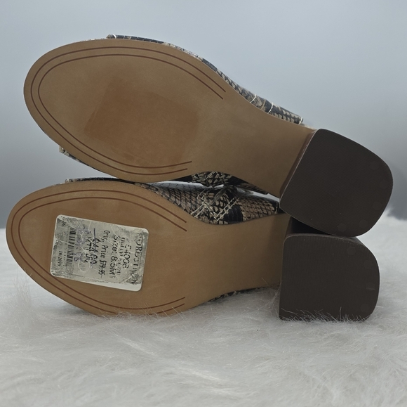 Treasure & Bond Faux Snakeskin Open-Toe Ankle Boots, Size 8.5 - Picture 6 of 10